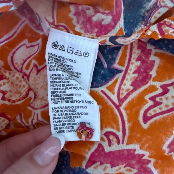 Cleobella Talia Organic Orange Floral Blouse - Picture 7 of 8